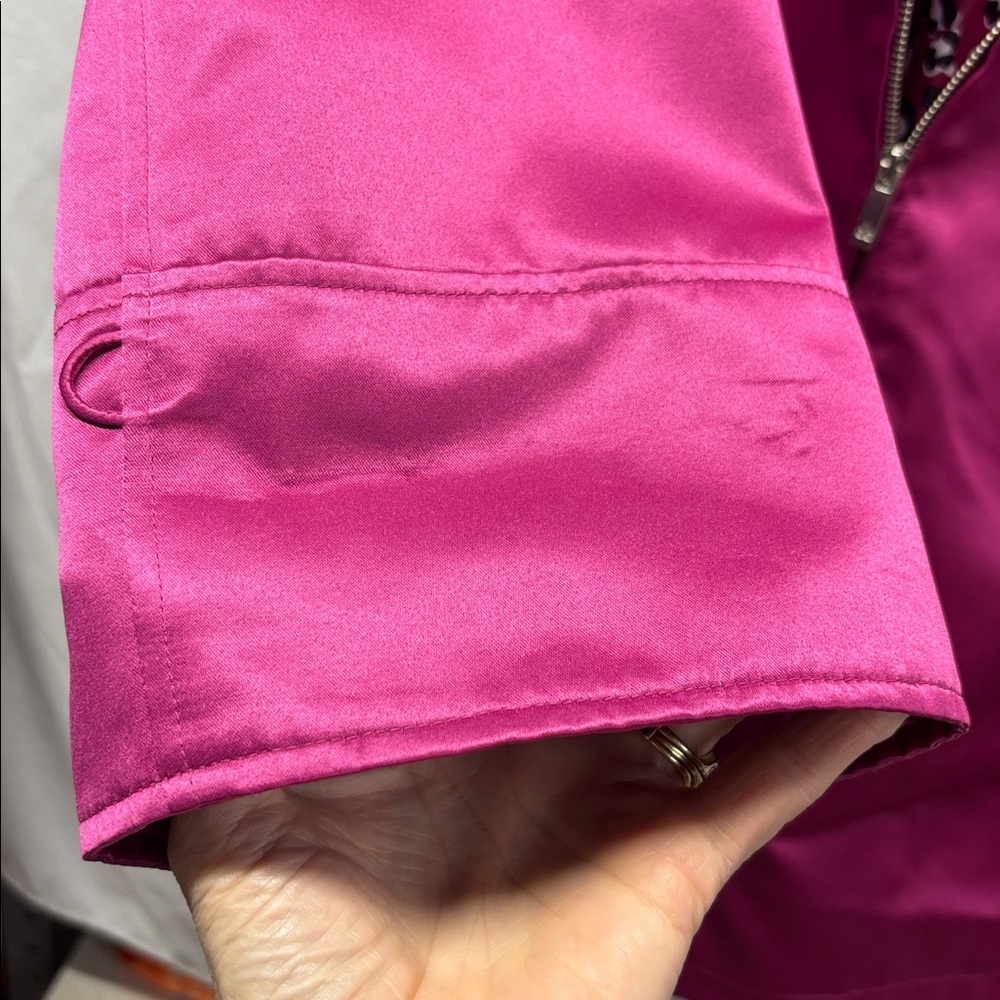 Dennis Basso Women's Magenta Trench Coat - Picture 6 of 8
